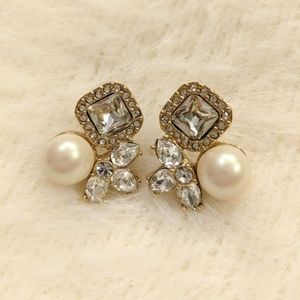 Kate Spade Pearl and Crystal Cluster Earrings